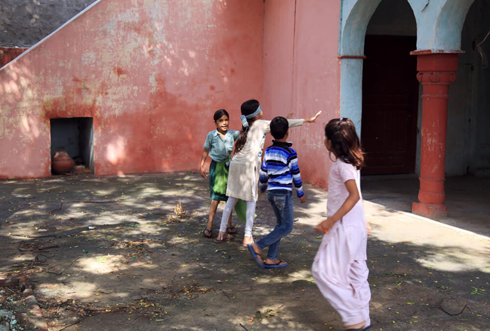 children playing outside